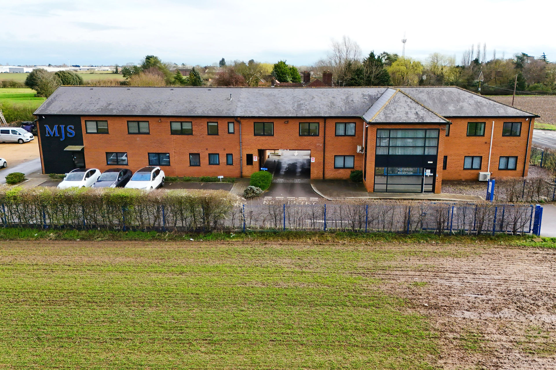 Aerial view of MJS House, the MJS Construction (March) Ltd head office